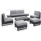 Dumont 6-teiliges Loungeset – Innen/Außen – PAT7732 – Grau/Grau – Safavieh