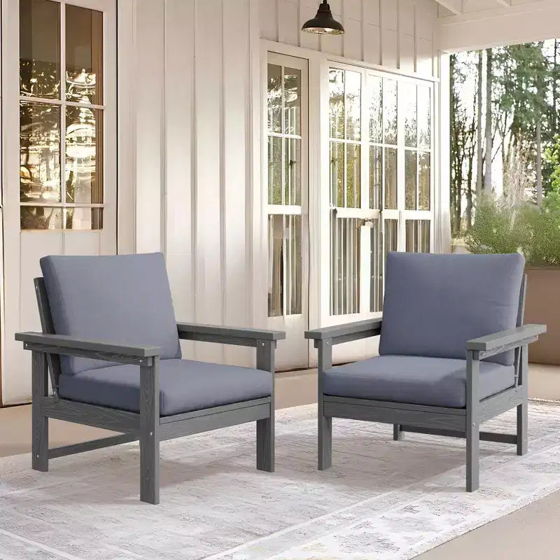 Hyleory Luxuriöses Outdoor-Lounge-Set mit Kissen – Robustes HDPE-Design für höchsten Komfort