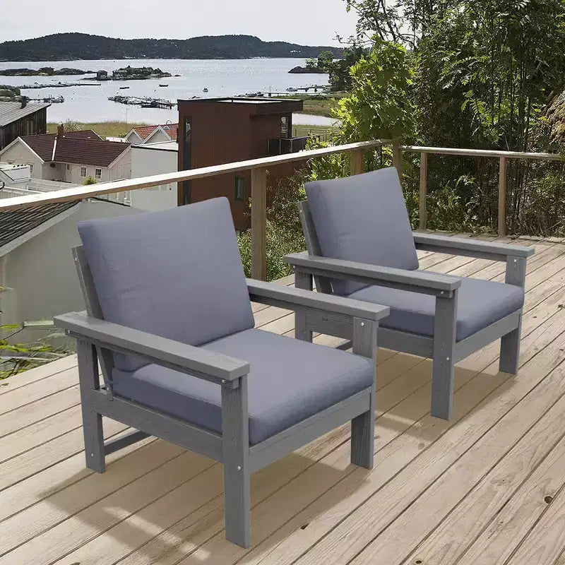 Hyleory Luxuriöses Outdoor-Lounge-Set mit Kissen – Robustes HDPE-Design für höchsten Komfort