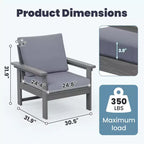 Hyleory Luxuriöses Outdoor-Lounge-Set mit Kissen – Robustes HDPE-Design für höchsten Komfort