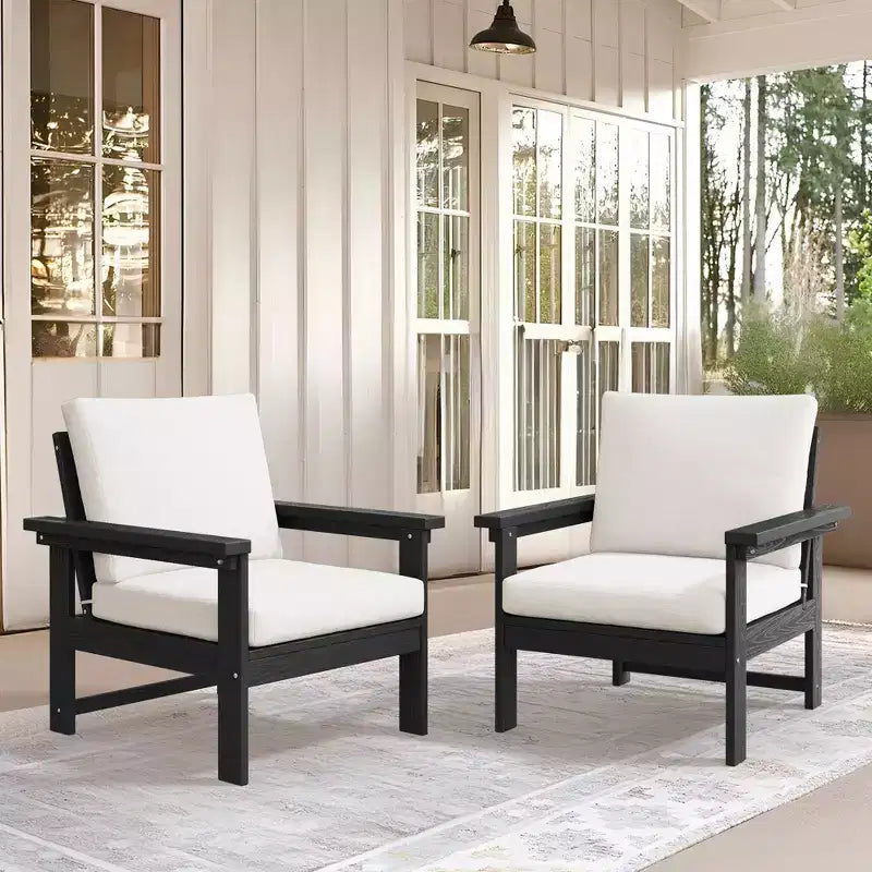 Hyleory Luxuriöses Outdoor-Lounge-Set mit Kissen – Robustes HDPE-Design für höchsten Komfort