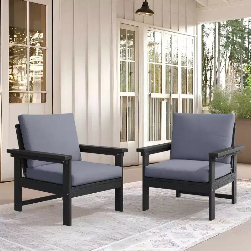 Hyleory Luxuriöses Outdoor-Lounge-Set mit Kissen – Robustes HDPE-Design für höchsten Komfort