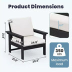 Hyleory Luxuriöses Outdoor-Lounge-Set mit Kissen – Robustes HDPE-Design für höchsten Komfort