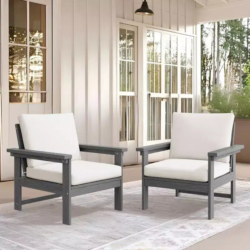 Hyleory Luxuriöses Outdoor-Lounge-Set mit Kissen – Robustes HDPE-Design für höchsten Komfort