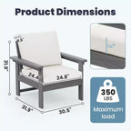 Hyleory Luxuriöses Outdoor-Lounge-Set mit Kissen – Robustes HDPE-Design für höchsten Komfort