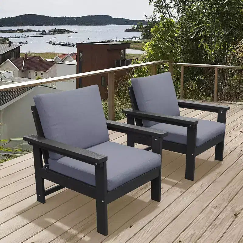 Hyleory Luxuriöses Outdoor-Lounge-Set mit Kissen – Robustes HDPE-Design für höchsten Komfort