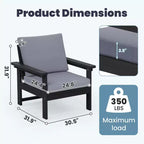 Hyleory Luxuriöses Outdoor-Lounge-Set mit Kissen – Robustes HDPE-Design für höchsten Komfort