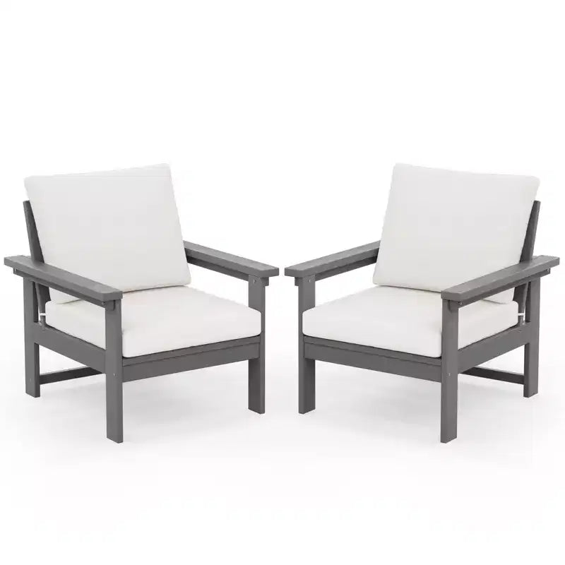 Hyleory Luxuriöses Outdoor-Lounge-Set mit Kissen – Robustes HDPE-Design für höchsten Komfort