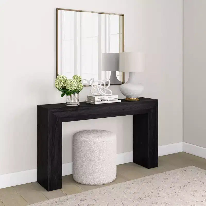 Plank+Beam Grand Konsolentisch, 56 cm massiver Holz-Beistelltisch, Eingangstisch für Flur, hinter dem Sofa, Wohnzimmer, Foyer