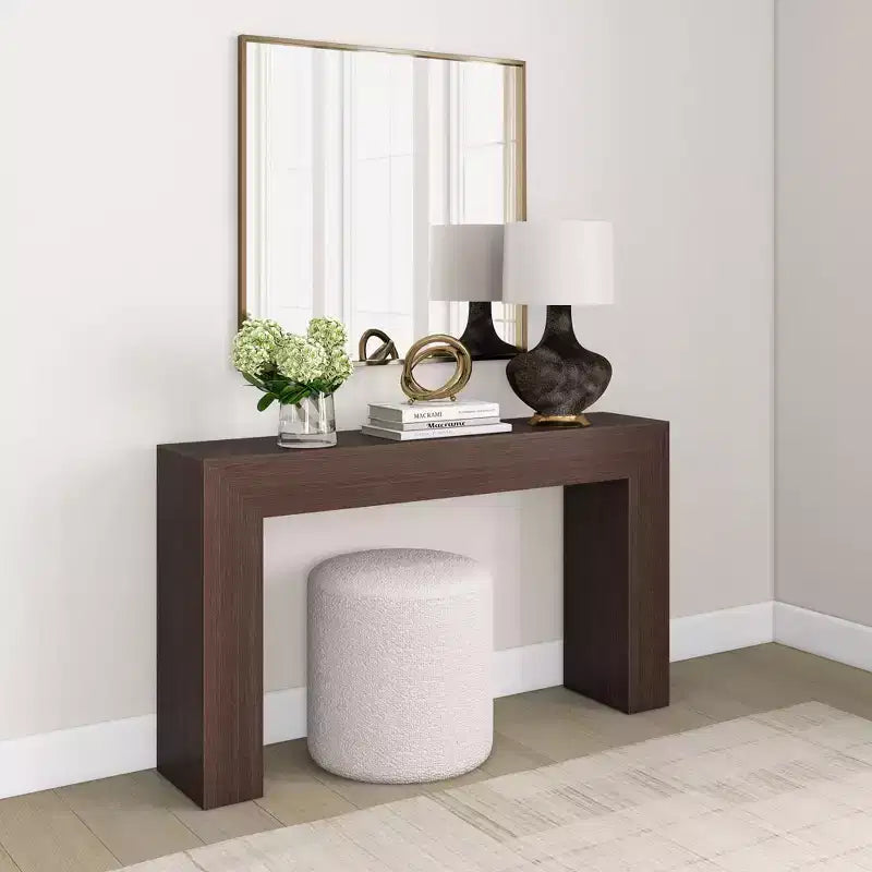 Plank+Beam Grand Konsolentisch, 56 cm massiver Holz-Beistelltisch, Eingangstisch für Flur, hinter dem Sofa, Wohnzimmer, Foyer