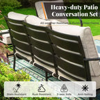 Captiva Designs 7-teiliges Terrassenmöbel-Set aus Metall mit Sesseln für Garten, Veranda, Hinterhof