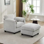 HYLEORY Sessel mit Ottoman, modernes Cord-Wolkenssofa mit umwandelbarer Recamiere, gepolstertes Sofa-Set für Wohnzimmer und Büro