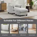 HYLEORY Sessel mit Ottoman, modernes Cord-Wolkenssofa mit umwandelbarer Recamiere, gepolstertes Sofa-Set für Wohnzimmer und Büro