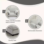 HYLEORY Sessel mit Ottoman, modernes Cord-Wolkenssofa mit umwandelbarer Recamiere, gepolstertes Sofa-Set für Wohnzimmer und Büro