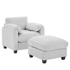 HYLEORY Sessel mit Ottoman, modernes Cord-Wolkenssofa mit umwandelbarer Recamiere, gepolstertes Sofa-Set für Wohnzimmer und Büro