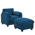 HYLEORY Sessel mit Ottoman, modernes Cord-Wolkenssofa mit umwandelbarer Recamiere, gepolstertes Sofa-Set für Wohnzimmer und Büro