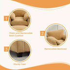 HYLEORY Sessel mit Ottoman, modernes Cord-Wolkenssofa mit umwandelbarer Recamiere, gepolstertes Sofa-Set für Wohnzimmer und Büro