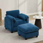 HYLEORY Sessel mit Ottoman, modernes Cord-Wolkenssofa mit umwandelbarer Recamiere, gepolstertes Sofa-Set für Wohnzimmer und Büro