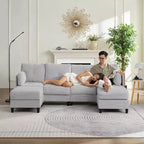 Mjkone 89 U-förmiges Sectional Sofa mit 2 Ottomanen, 6-Sitzer Sofa