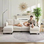 Mjkone 89 U-förmiges Sectional Sofa mit 2 Ottomanen, 6-Sitzer Sofa
