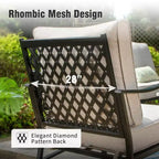 Captiva Designs 4-teiliges extra großes Metall-Loungeset für Terrasse und Garten mit Sesseln für Garten, Poolbereich, Hinterhof