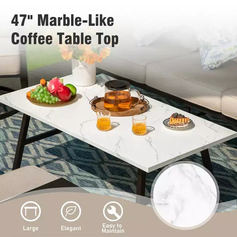 Captiva Designs 4-teiliges extra großes Metall-Loungeset für Terrasse und Garten mit Sesseln für Garten, Poolbereich, Hinterhof