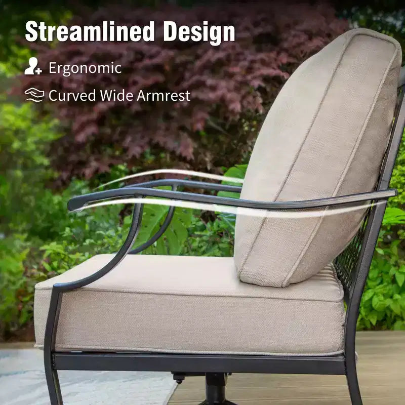 Captiva Designs 4-teiliges extra großes Metall-Loungeset für Terrasse und Garten mit Sesseln für Garten, Poolbereich, Hinterhof