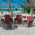 UPTIOT 4-teilige Sitzgruppe mit mehreren Stühlen und Kissen