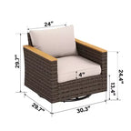 Captiva Designs 8-teiliges Loungemöbel-Set aus Polyrattan mit Feuerstelle und gepolstertem Ottoman für den Außenbereich