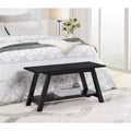 Roundhill Furniture Elyz Solid Wood Bench with Shelf