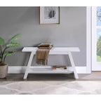 Roundhill Furniture Elyz Massivholzbank mit Ablage