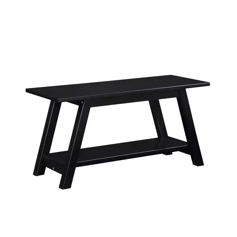 Roundhill Furniture Elyz Massivholzbank mit Ablage