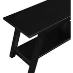 Roundhill Furniture Elyz Massivholzbank mit Ablage