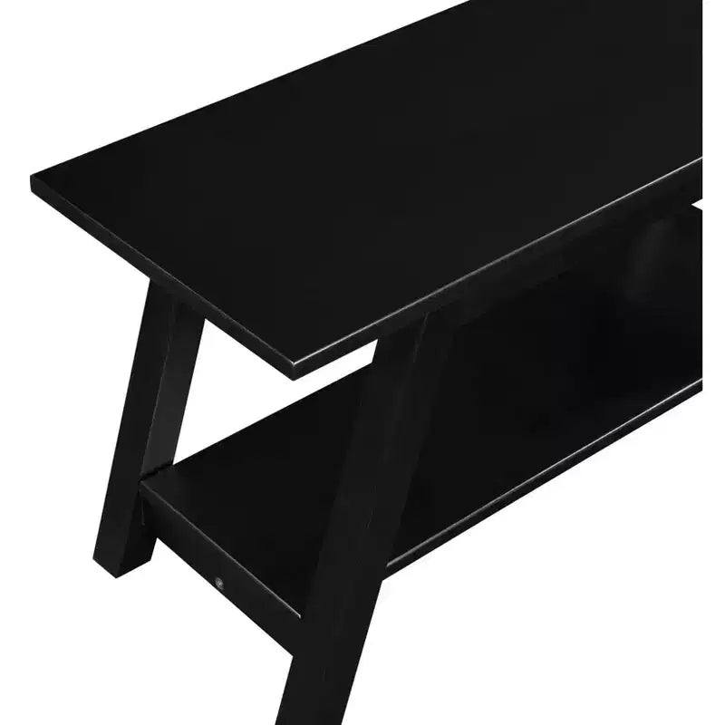 Roundhill Furniture Elyz Massivholzbank mit Ablage