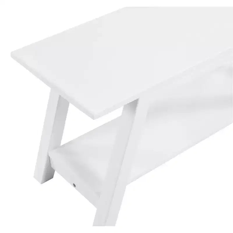 Roundhill Furniture Elyz Massivholzbank mit Ablage