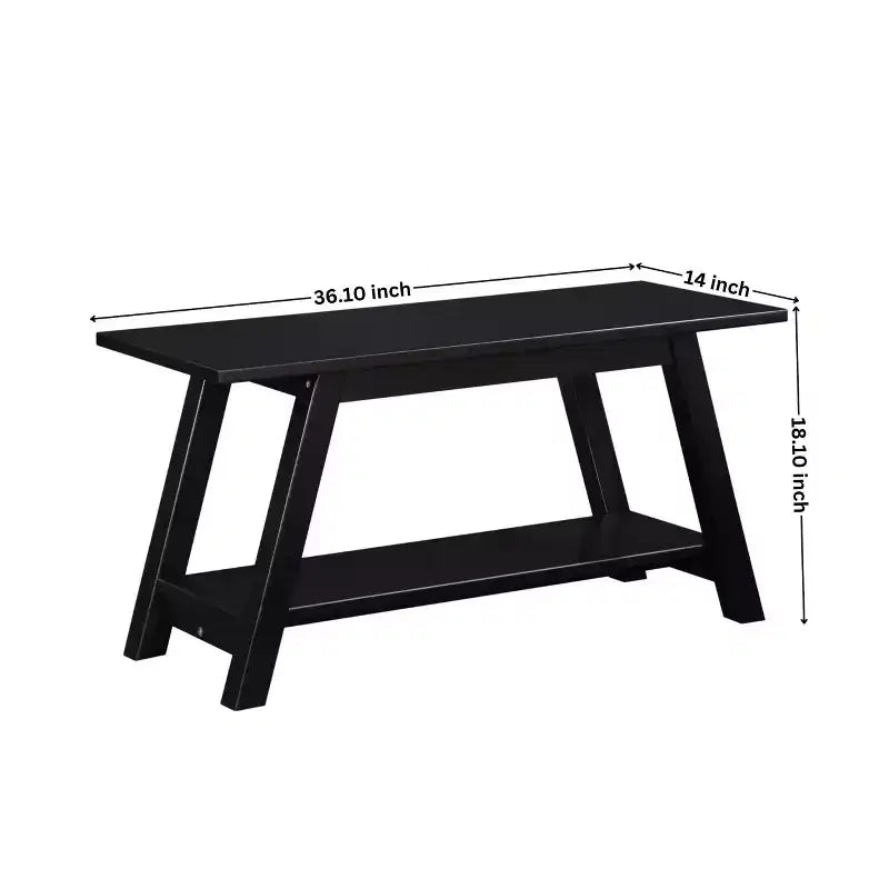 Roundhill Furniture Elyz Massivholzbank mit Ablage