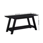 Roundhill Furniture Elyz Massivholzbank mit Ablage
