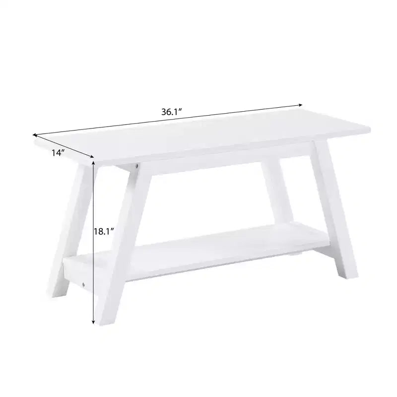 Roundhill Furniture Elyz Massivholzbank mit Ablage