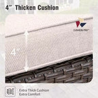 Captiva Designs 8-teiliges Outdoor-Patio-Geflecht-Rattan-Sofa-Feuerstellen-Set mit Hockern und Einzelsesseln