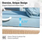 Captiva Designs 4-teiliges extra großes Terrassen-Gesprächs-Set aus Metall und Rattan für den Außenbereich mit Schaukelstühlen mit Gitterlehne und Tisch