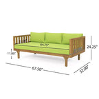 Christopher Knight Home Panfilo Schlafsofa mit 3 Sitzen aus Akazienholz und Polsterung mit Couchtisch