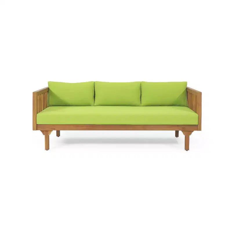 Christopher Knight Home Panfilo Schlafsofa mit 3 Sitzen aus Akazienholz und Polsterung mit Couchtisch