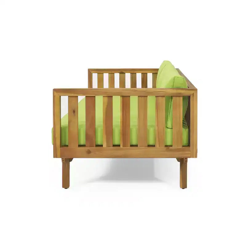 Christopher Knight Home Panfilo Schlafsofa mit 3 Sitzen aus Akazienholz und Polsterung mit Couchtisch