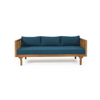 Christopher Knight Home Panfilo Schlafsofa mit 3 Sitzen aus Akazienholz und Polsterung mit Couchtisch