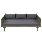 Christopher Knight Home Panfilo Schlafsofa mit 3 Sitzen aus Akazienholz und Polsterung mit Couchtisch
