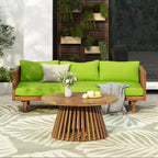 Christopher Knight Home Panfilo Schlafsofa mit 3 Sitzen aus Akazienholz und Polsterung mit Couchtisch