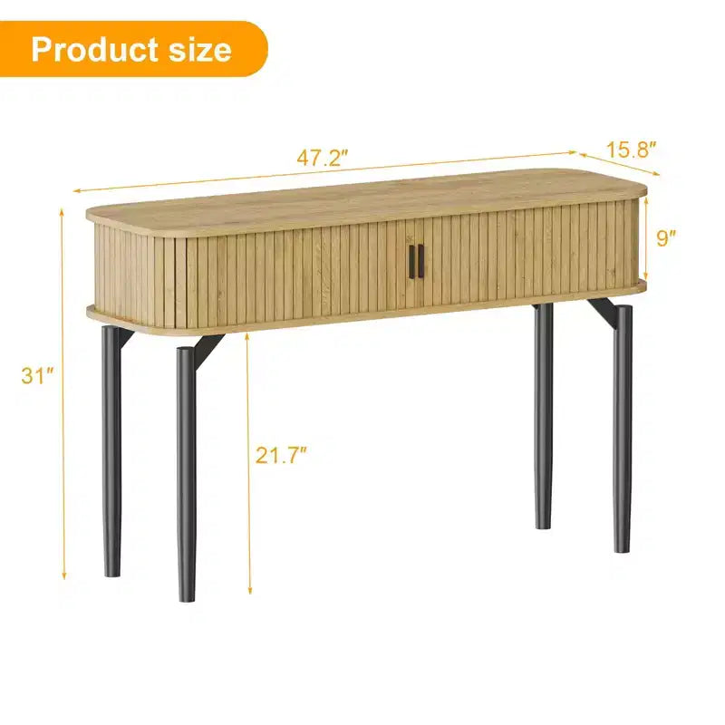 Console Table with Storage,Wood Sofa Table with Sliding Door,Entryway Table for Living Room,Couch,Hallway,Foyer