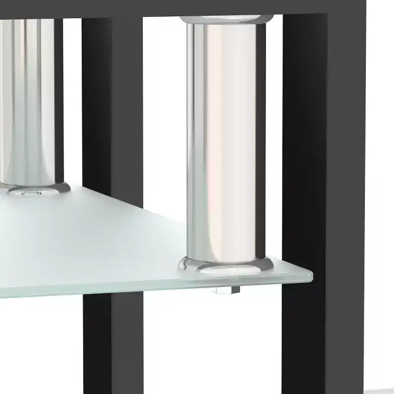 MAYEERTY Moderner Beistelltisch aus gehärtetem Glas, quadratischer Couchtisch für Wohnzimmer Schlafzimmer, Transparent