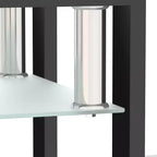 MAYEERTY Moderner Beistelltisch aus gehärtetem Glas, quadratischer Couchtisch für Wohnzimmer Schlafzimmer, Transparent