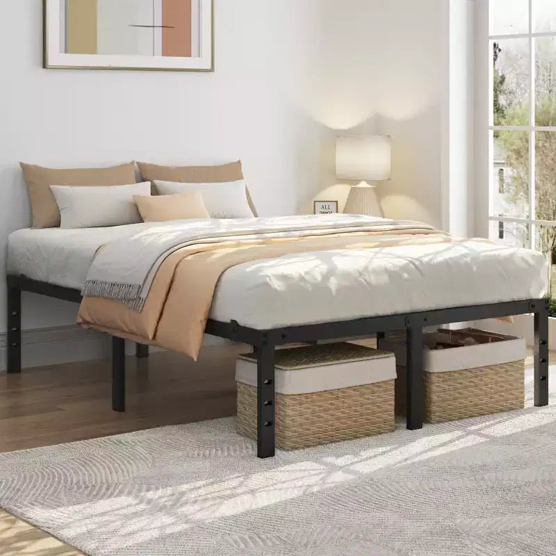 Yaheetech Metal Platform Bed Frame with Heavy Duty Steel Slat Support
